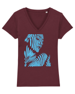 Shadow thought, blue  Tricou mânecă scurtă guler V Damă Evoker