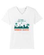 Waikiki Beach Oahu Tricou mânecă scurtă guler V Bărbat Presenter