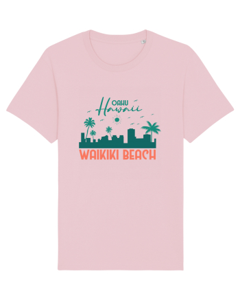 Waikiki Beach Oahu Cotton Pink