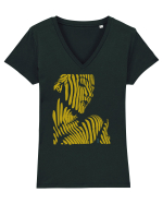 Shadow thought, gold  Tricou mânecă scurtă guler V Damă Evoker