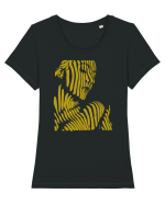Shadow thought, gold  Tricou mânecă scurtă guler larg fitted Damă Expresser