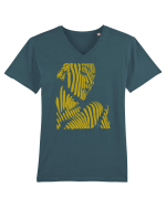 Shadow thought, gold  Tricou mânecă scurtă guler V Bărbat Presenter