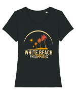 White Beach Philippines Tricou mânecă scurtă guler larg fitted Damă Expresser
