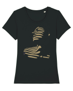 Strip face  Tricou mânecă scurtă guler larg fitted Damă Expresser