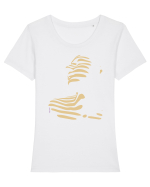 Strip face  Tricou mânecă scurtă guler larg fitted Damă Expresser