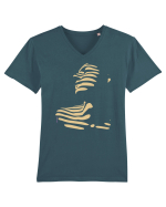 Strip face  Tricou mânecă scurtă guler V Bărbat Presenter