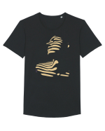 Strip face  Tricou mânecă scurtă guler larg Bărbat Skater