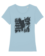 It`s not the time in your life, it`s the LIFE in your time  2 - Springsteen Tricou mânecă scurtă guler larg fitted Damă Expresser