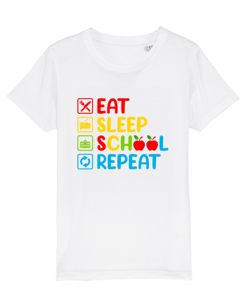 Eat Sleep School Repeat White