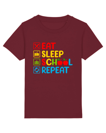Eat Sleep School Repeat Burgundy
