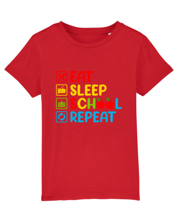 Eat Sleep School Repeat Red