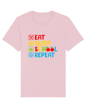 Eat Sleep School Repeat Cotton Pink