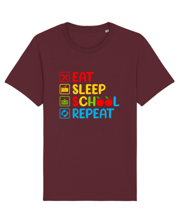Eat Sleep School Repeat Burgundy