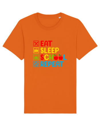 Eat Sleep School Repeat Bright Orange