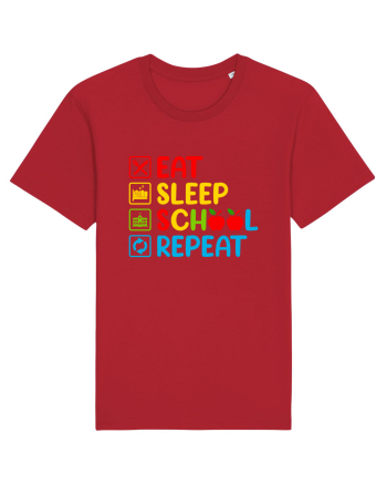 Eat Sleep School Repeat Red