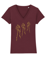 3 shadows, gold  Tricou mânecă scurtă guler V Damă Evoker