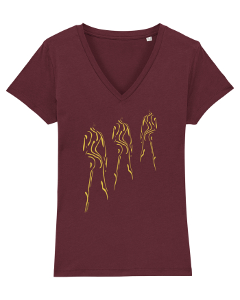 3 shadows, gold  Burgundy