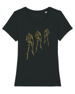 3 shadows, gold  Tricou mânecă scurtă guler larg fitted Damă Expresser