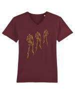 3 shadows, gold  Tricou mânecă scurtă guler V Bărbat Presenter