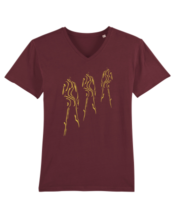3 shadows, gold  Burgundy