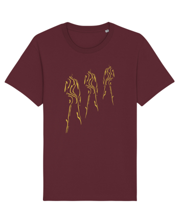 3 shadows, gold  Burgundy