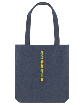 Romania text vertical tricolor Midnight Blue