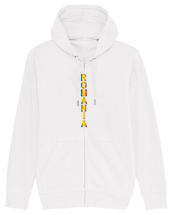 Romania text vertical tricolor White