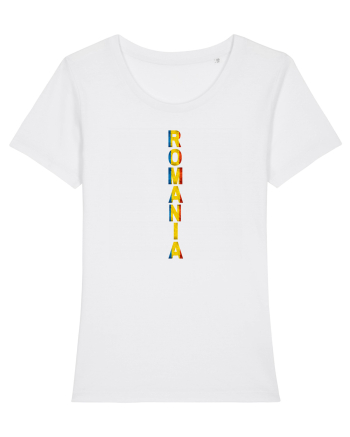 Romania text vertical tricolor White