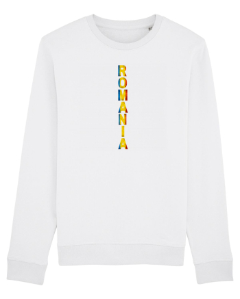 Romania text vertical tricolor White