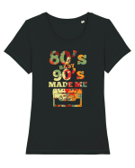 80s Baby 90s Made Me Cassette Retro Tricou mânecă scurtă guler larg fitted Damă Expresser