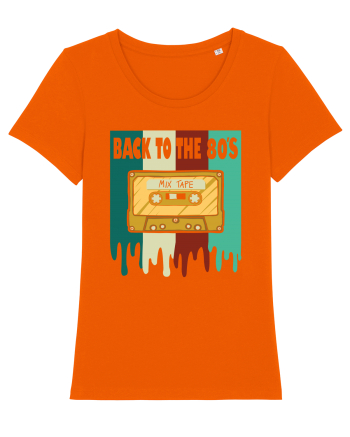 Back To The 80s Cassette Tape Bright Orange