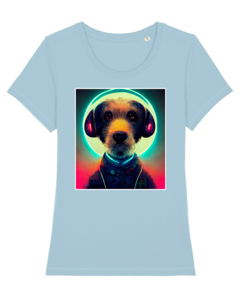 cute dog dj Sky Blue