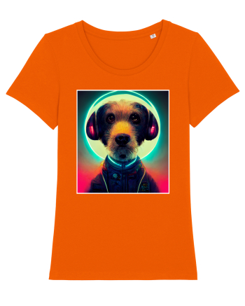 cute dog dj Bright Orange
