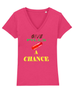 Give pills a chance Tricou mânecă scurtă guler V Damă Evoker