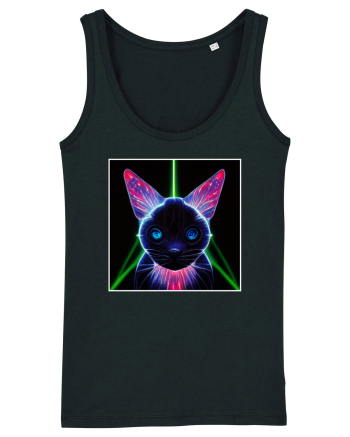 neon cat Black