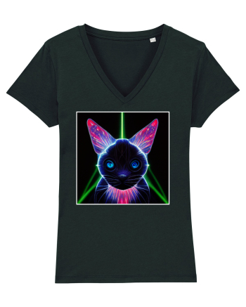 neon cat Black