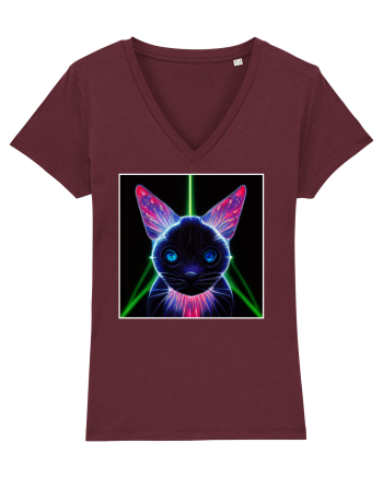 neon cat Burgundy