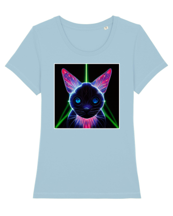 neon cat Sky Blue