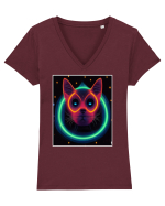 disco cat Tricou mânecă scurtă guler V Damă Evoker