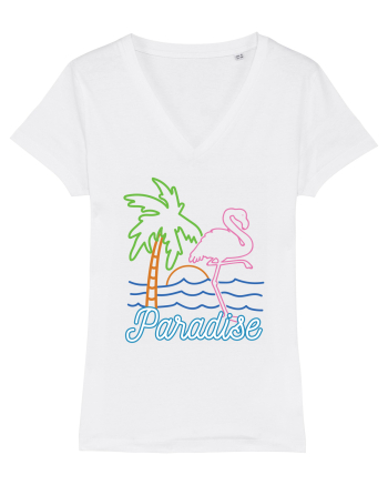 Flamingo Paradise Vintage 80s White