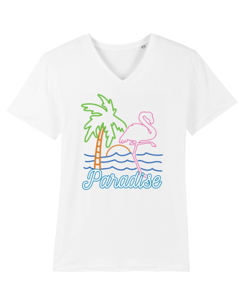 Flamingo Paradise Vintage 80s White