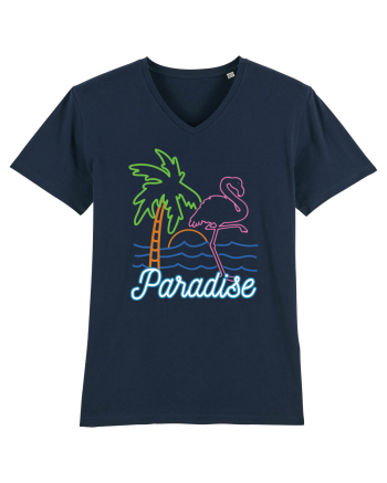 Flamingo Paradise Vintage 80s French Navy