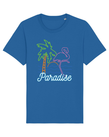 Flamingo Paradise Vintage 80s Royal Blue