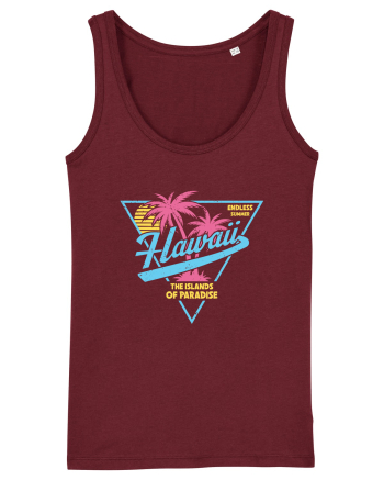 Hawaii 80s Retro Style Burgundy