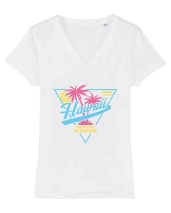 Hawaii 80s Retro Style White