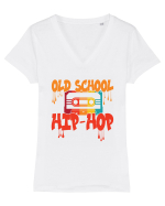 Hip Hop 80s 90s Graffiti Cassette Retro Tricou mânecă scurtă guler V Damă Evoker
