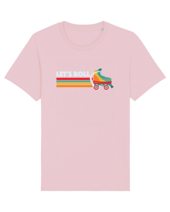 Let's Roll Skating Skater Vintage 70s 80s Cotton Pink