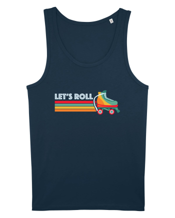 Let's Roll Skating Skater Vintage 70s 80s Navy