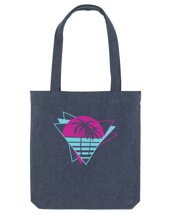 Palm Tree Retro 80s Midnight Blue