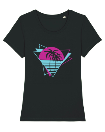 Palm Tree Retro 80s Black